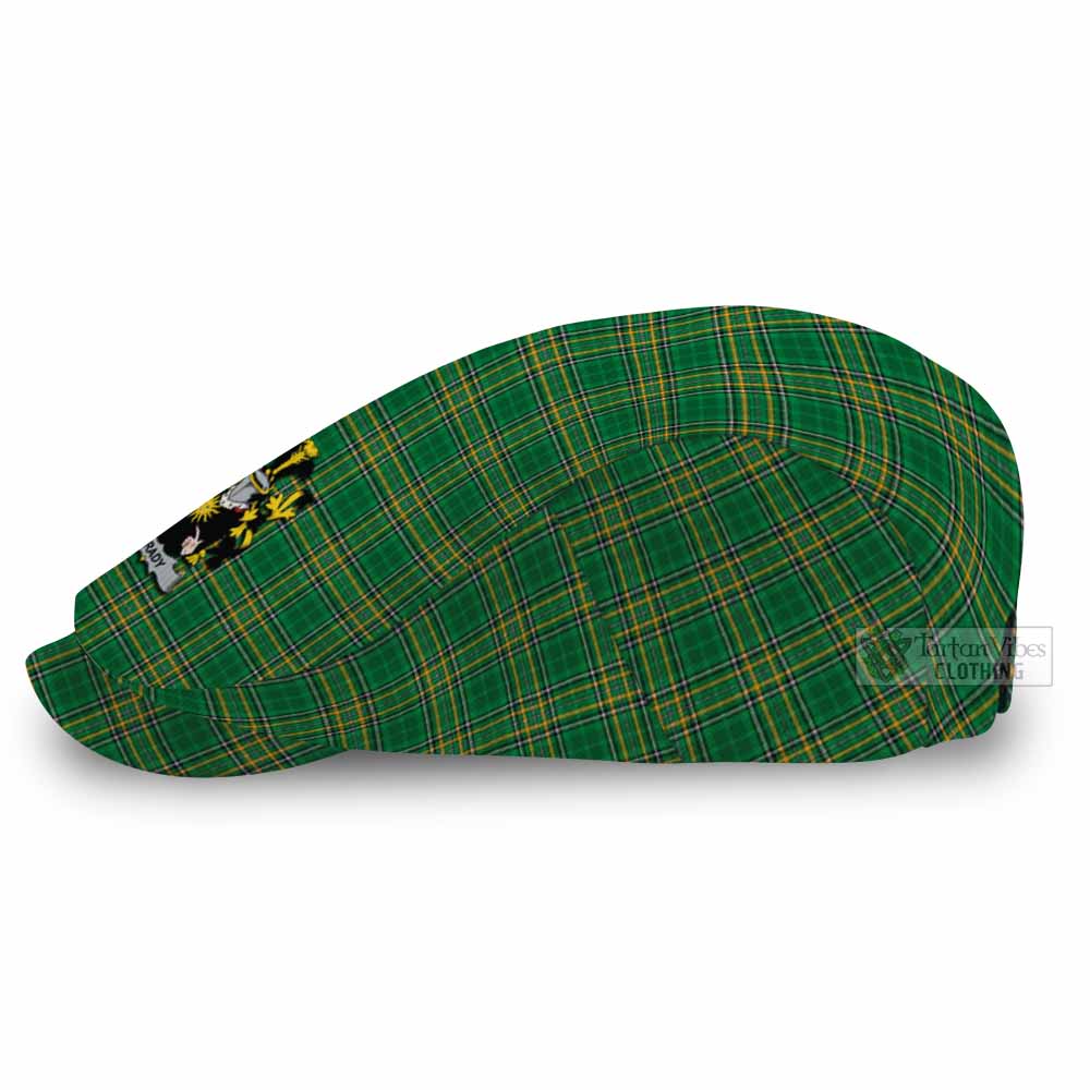 Brady Irish Clan Tartan Jeff Cap, Tartan Flat Cap with Coat of Arm - Tartan Vibes Clothing