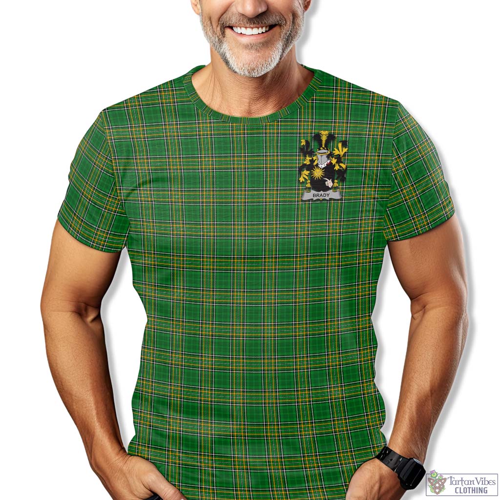 Tartan Vibes Clothing Brady Ireland Clan Tartan T-Shirt with Family Seal