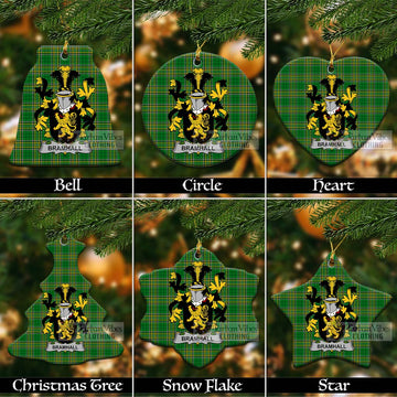 Bramhall Irish Clan Tartan Christmas Ceramic Ornament with Coat of Arms