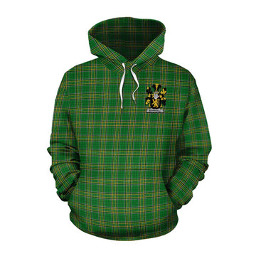 Bramhall Irish Clan Tartan Cotton Hoodie with Coat of Arms