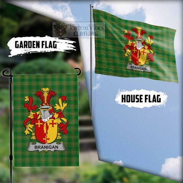 Branigan Irish Clan Tartan Flag with Coat of Arms