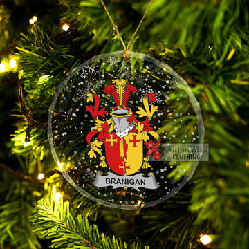 Branigan Irish Clan Christmas Glass Ornament with Coat of Arms