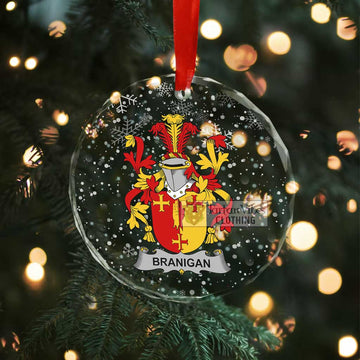 Branigan Irish Clan Christmas Glass Ornament with Coat of Arms