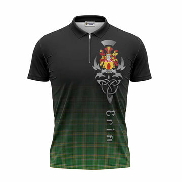 Breen Irish Clan Zipper Polo Shirt with Coat of Arms Erin Go Bragh Celtic Inspired Unisex - Tartan Vibes Clothing