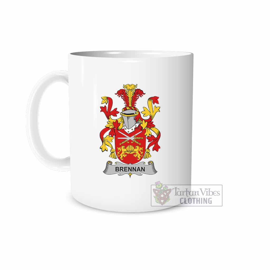 Tartan Vibes Clothing Brennan Irish Clan Coat of Arms Ceramic Mug