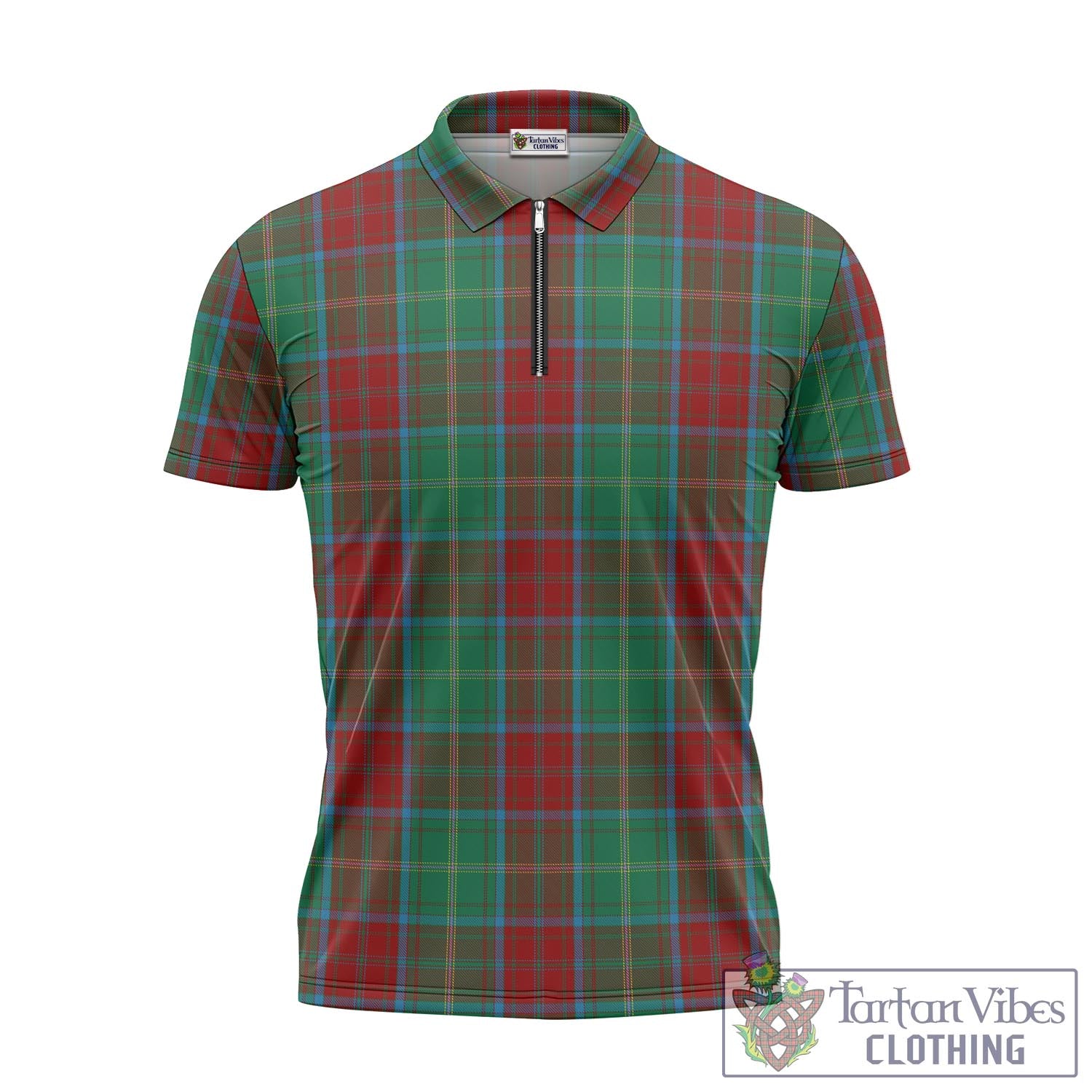 Brewer Tartan Zipper Polo Shirt - Tartan Vibes Clothing