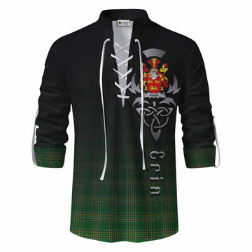 Brien Irish Clan Ghillie Kilt Shirt with Coat of Arms Erin Go Bragh Celtic Inspired Men - Tartan Vibes Clothing