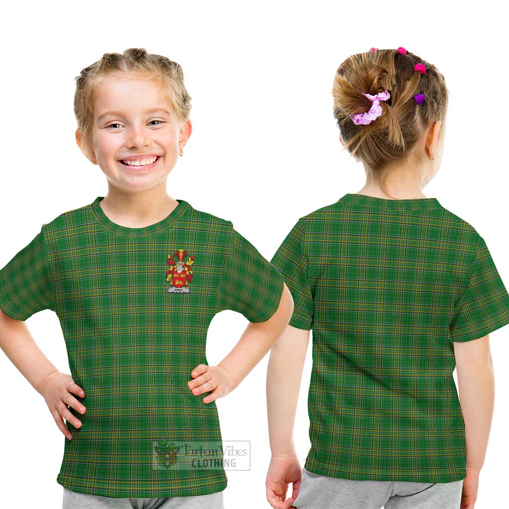 Tartan Vibes Clothing Brien Irish Clan Kid T-Shirt with Coat of Arms