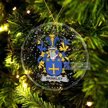 Brinkley Irish Clan Christmas Glass Ornament with Coat of Arms