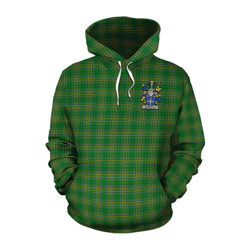 Tartan Vibes Clothing Brinkley Irish Clan Tartan Cotton Hoodie with Coat of Arms