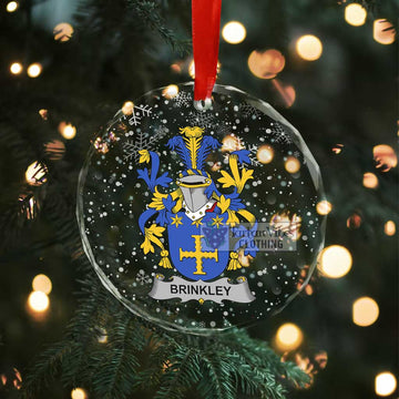 Brinkley Irish Clan Christmas Glass Ornament with Coat of Arms