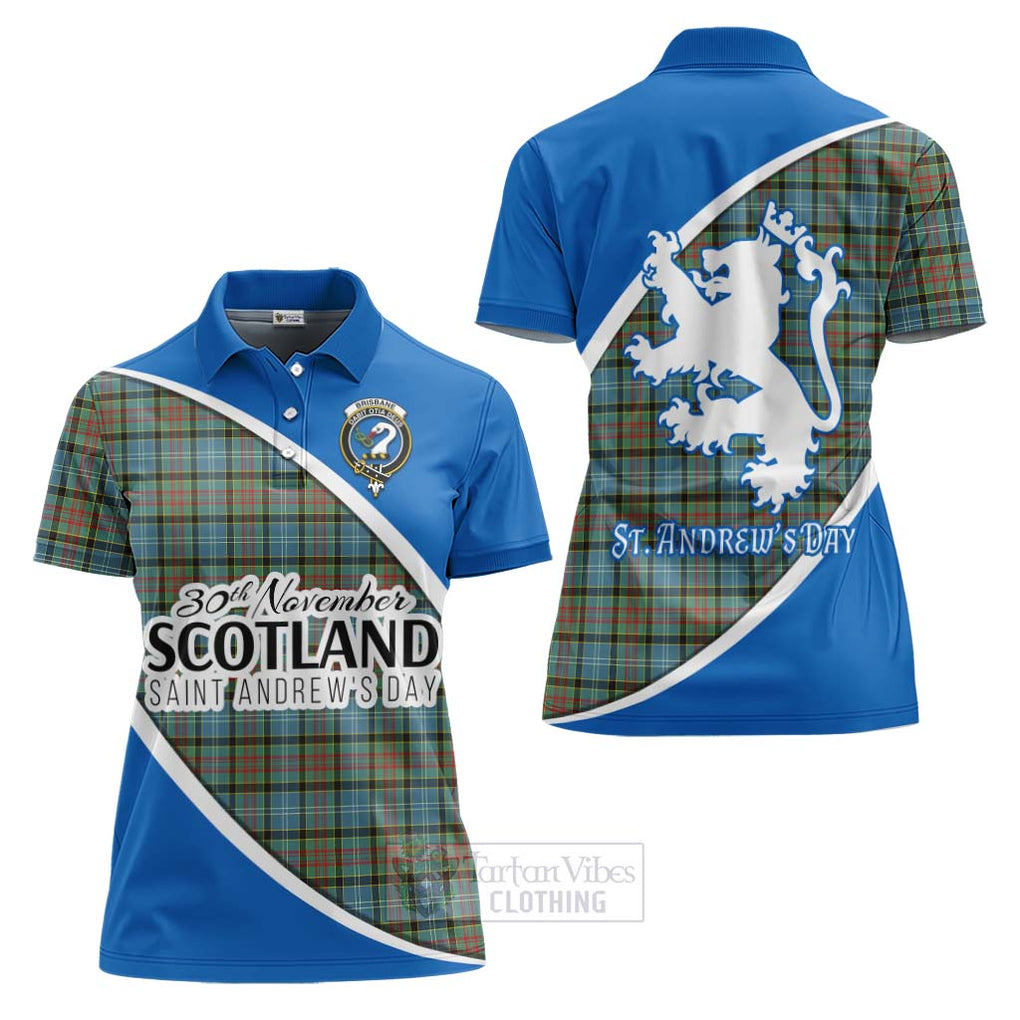 Tartan Vibes Clothing Brisbane Family Crest Tartan Women's Polo Shirt Celebrate Saint Andrew's Day in Style