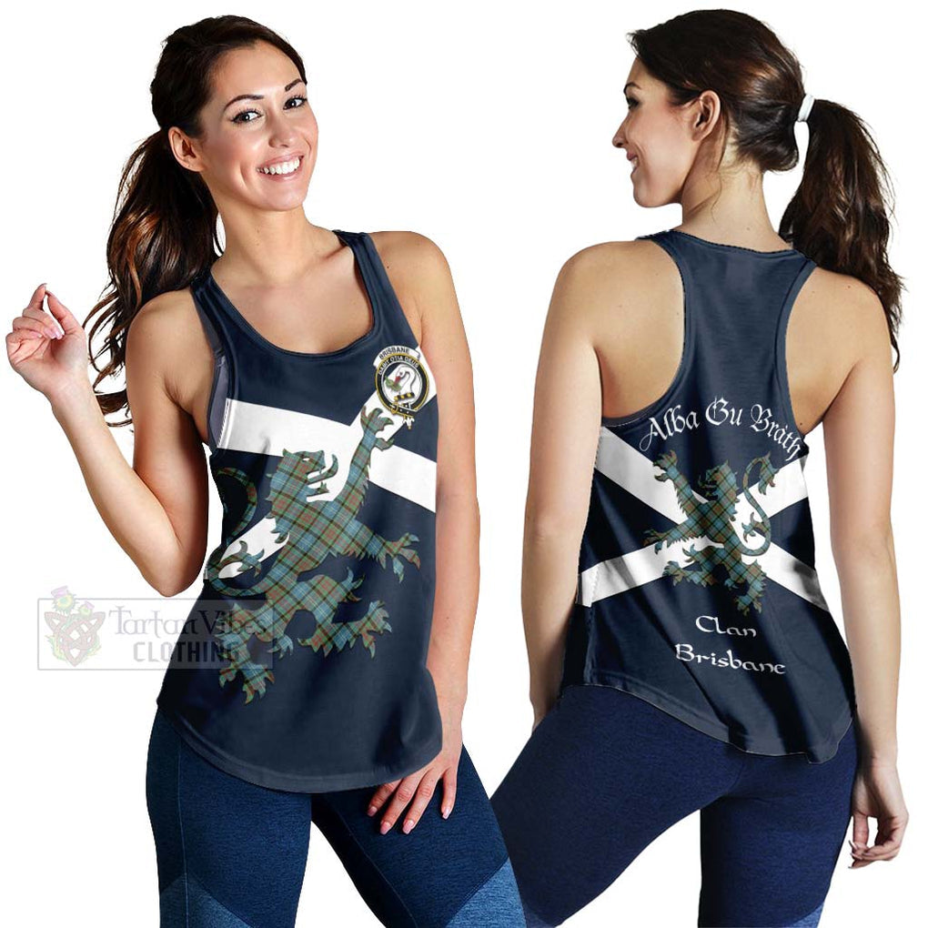 Tartan Vibes Clothing Brisbane Tartan Lion Rampant Women's Racerback Tanks – Proudly Display Your Heritage with Alba Gu Brath and Clan Name