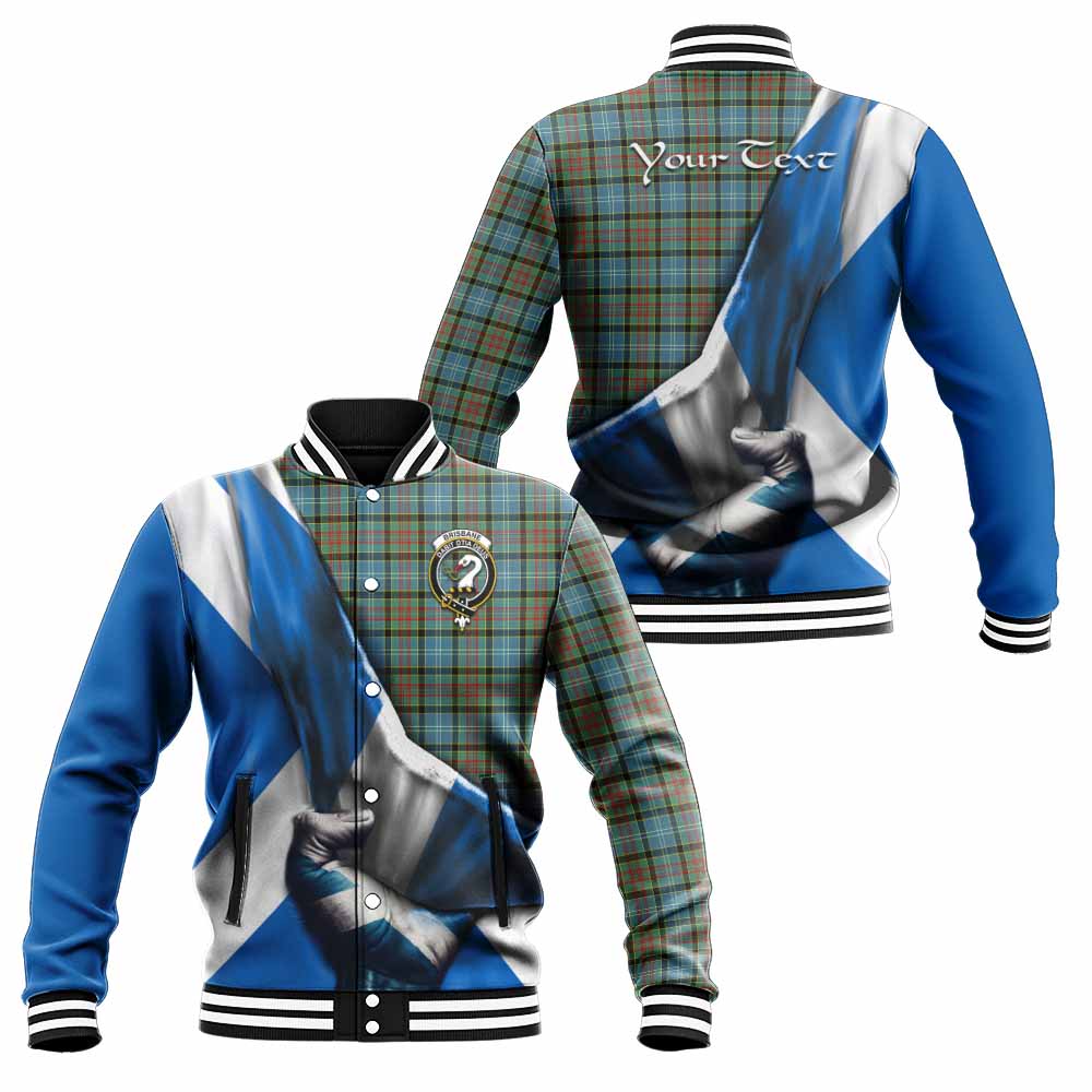 Tartan Vibes Clothing Brisbane Tartan Baseball Jacket with Family Crest Scotland Patriotic Style