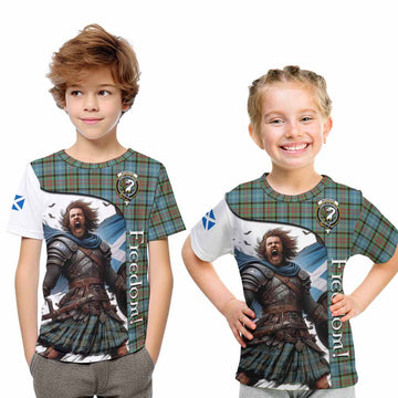 Brisbane Crest Tartan Kid T-Shirt Inspired by the Freedom of Scottish Warrior