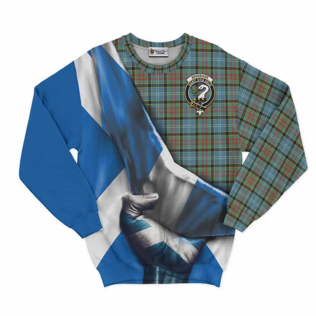 Tartan Vibes Clothing Brisbane Tartan Sweatshirt with Family Crest Scotland Patriotic Style