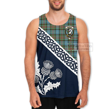 Brisbane Tartan Men's Tank Top Featuring Thistle and Scotland Map