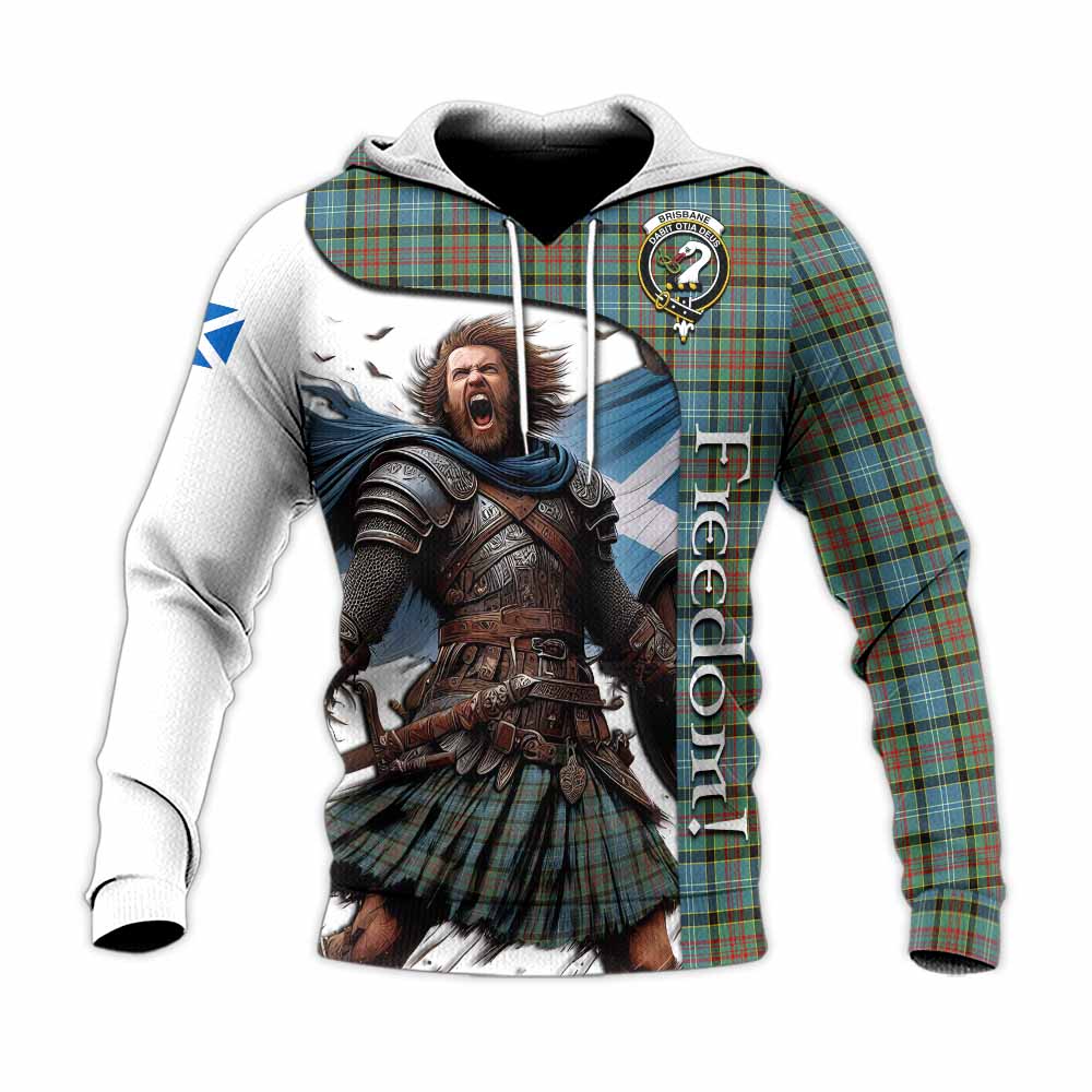 Tartan Vibes Clothing Brisbane Crest Tartan Knitted Hoodie Inspired by the Freedom of Scottish Warrior