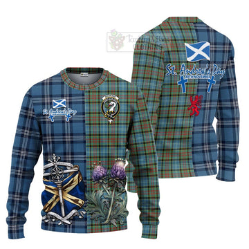 Brisbane Tartan Knitted Sweater Happy St. Andrew's Day Half Tartan Style