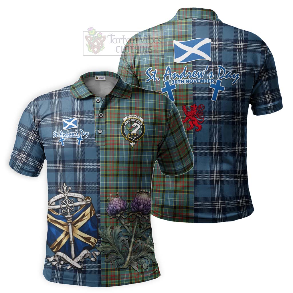 Tartan Vibes Clothing Brisbane Tartan Polo Shirt Happy St. Andrew's Day Half Tartan Style