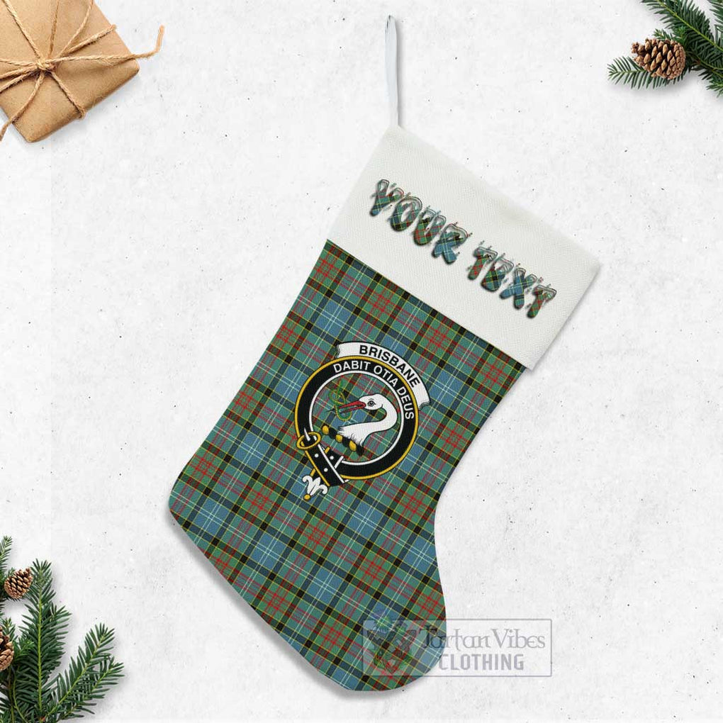 Tartan Vibes Clothing Brisbane Tartan Family Crest Christmas Stocking with Personalized Text