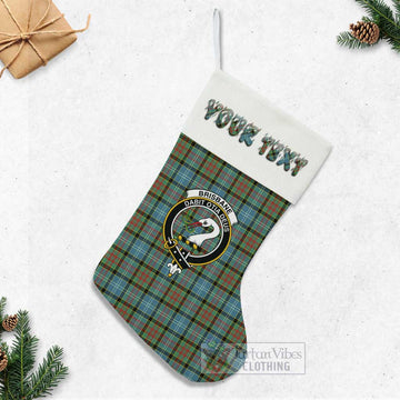 Brisbane Tartan Family Crest Christmas Stocking with Personalized Text