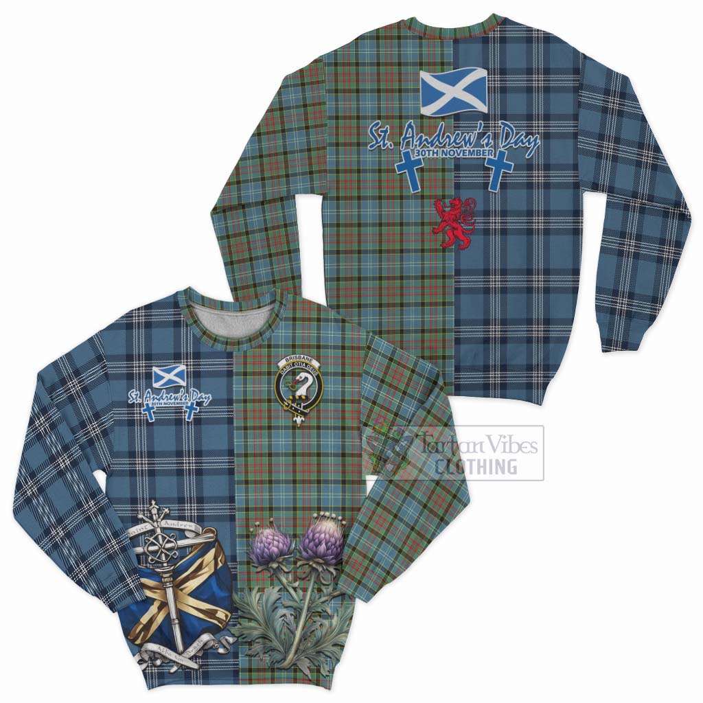 Tartan Vibes Clothing Brisbane Tartan Sweatshirt Happy St. Andrew's Day Half Tartan Style