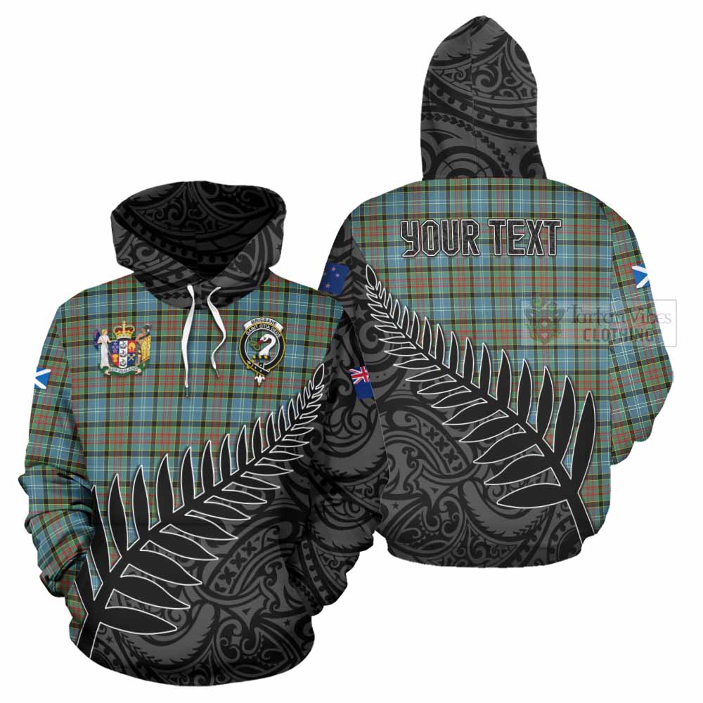 Tartan Vibes Clothing Brisbane Crest Tartan Hoodie with New Zealand Silver Fern Half Style