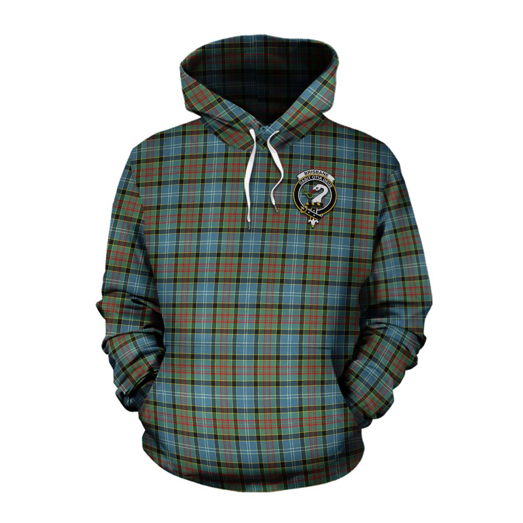 Tartan Vibes Clothing Brisbane Tartan Cotton Hoodie with Family Crest Celtic Skull Style