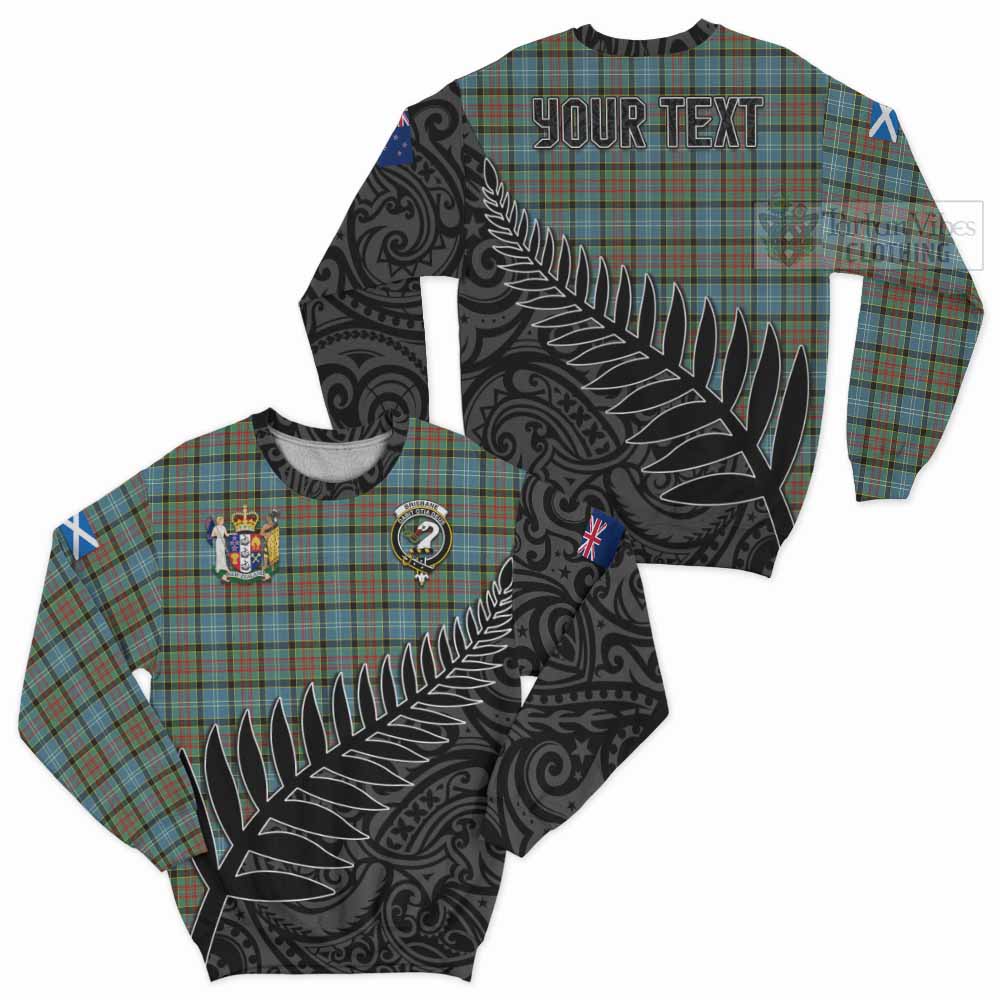 Tartan Vibes Clothing Brisbane Crest Tartan Sweatshirt with New Zealand Silver Fern Half Style