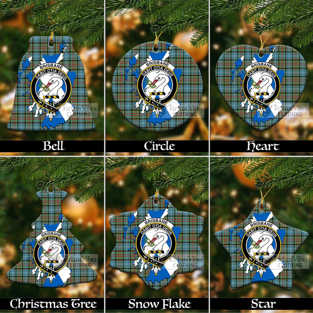 Tartan Vibes Clothing Brisbane Tartan Christmas Ornament with Family Crest and Scotland Map