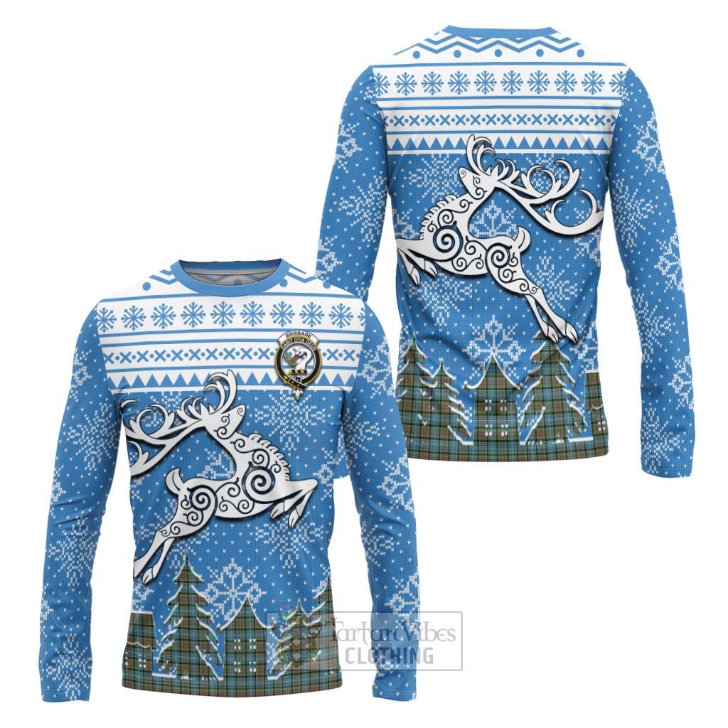 Tartan Vibes Clothing Brisbane Clan Christmas Long Sleeve T-Shirt Celtic Reindeer Style