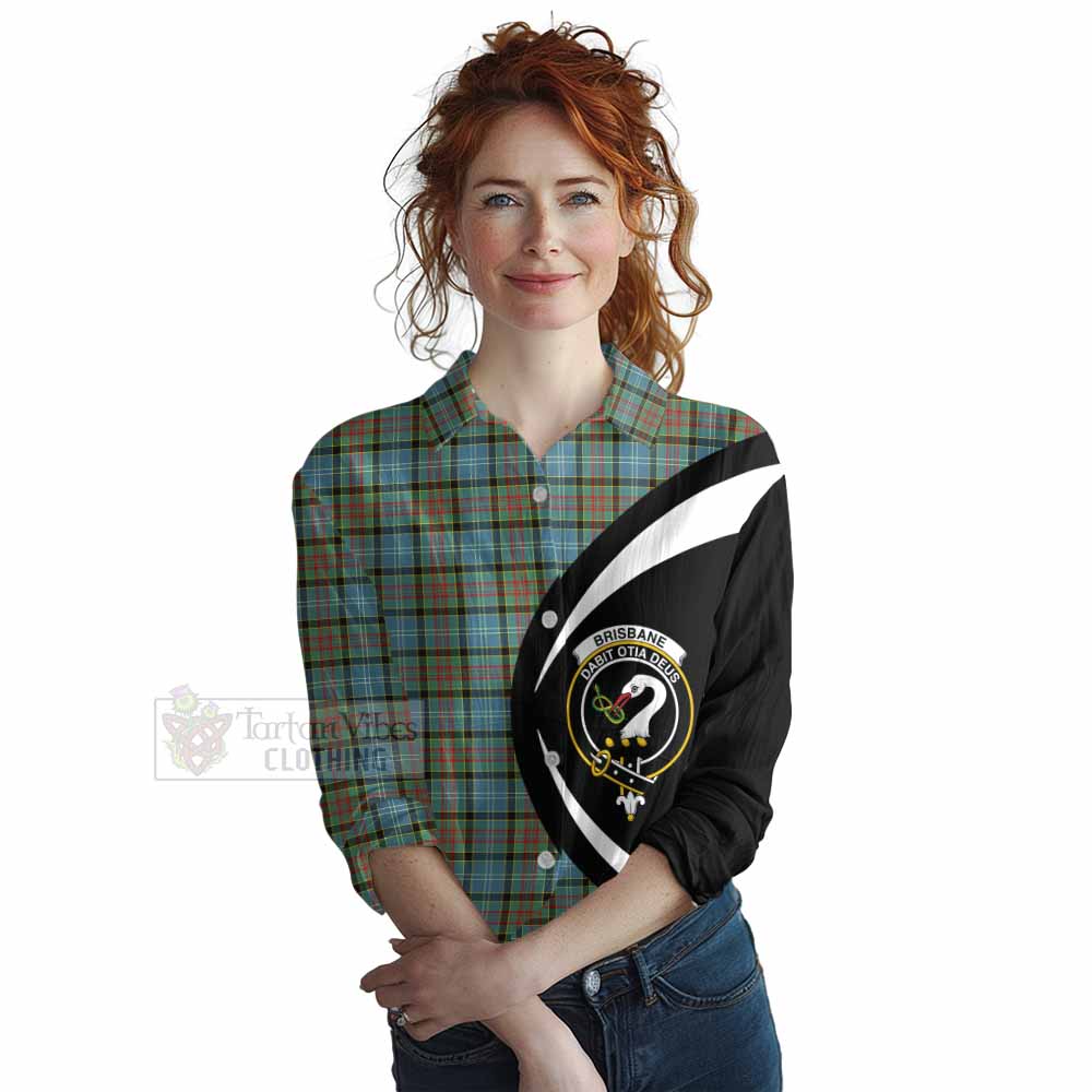 Tartan Vibes Clothing Brisbane Tartan Women's Casual Shirt with Family Crest Circle Style