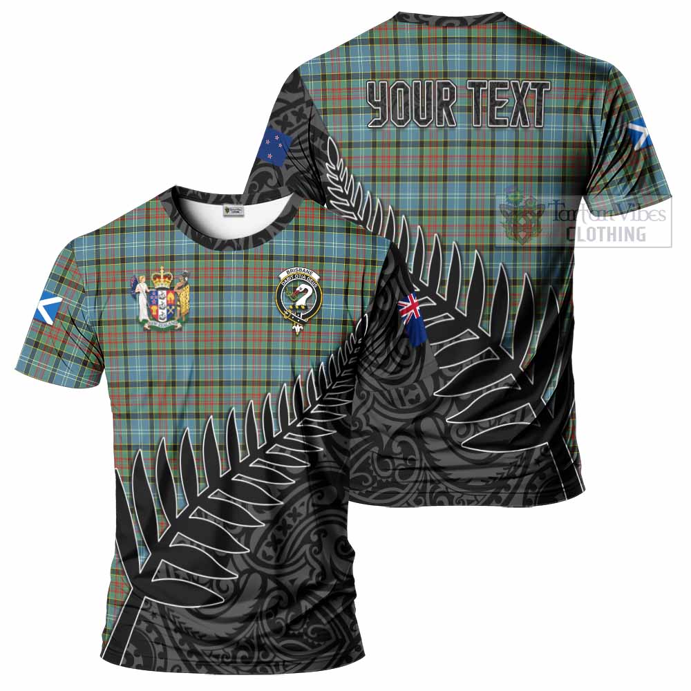 Tartan Vibes Clothing Brisbane Crest Tartan T-Shirt with New Zealand Silver Fern Half Style