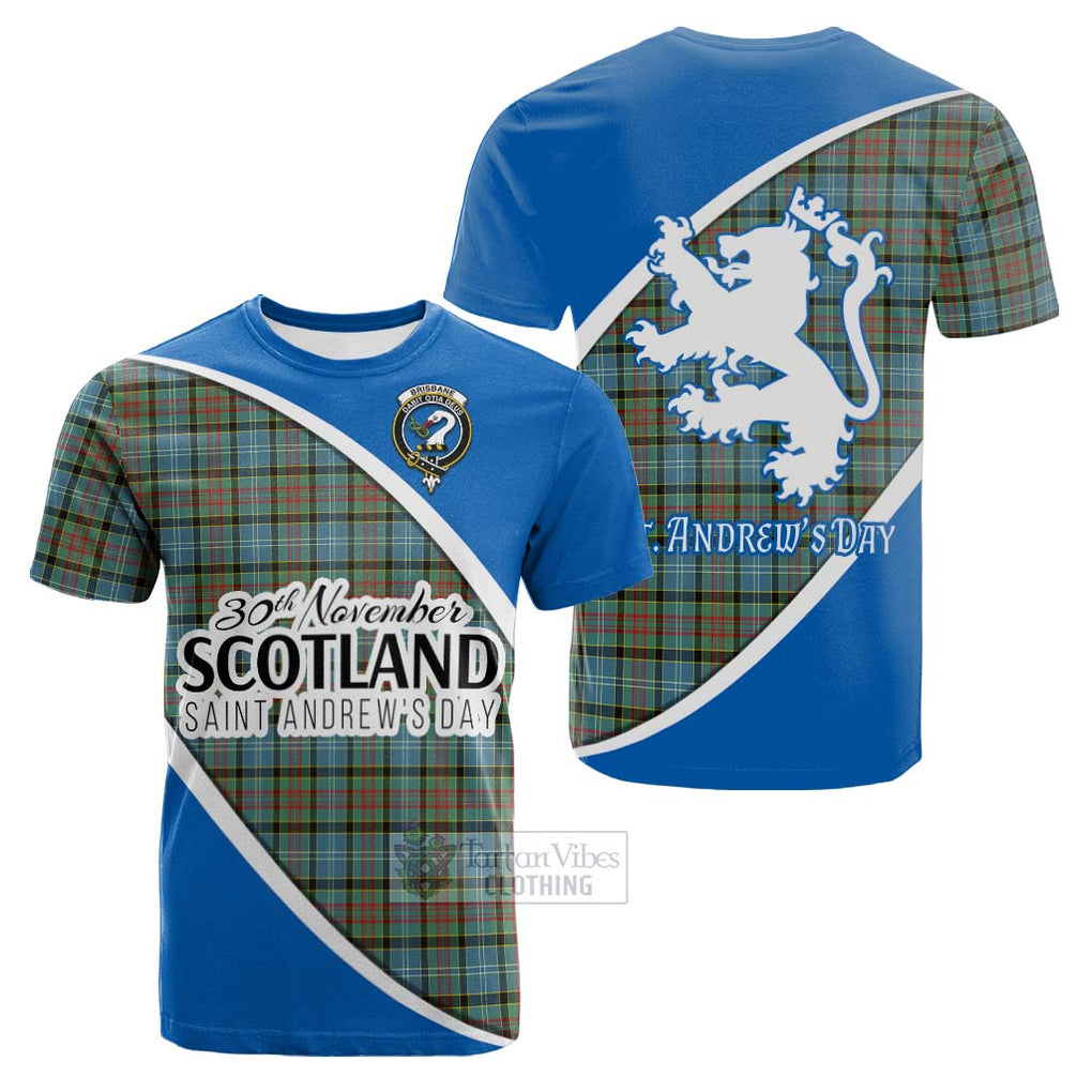 Tartan Vibes Clothing Brisbane Family Crest Tartan Cotton T-shirt Celebrate Saint Andrew's Day in Style