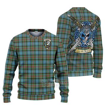 Brisbane Tartan Ugly Sweater with Family Crest Celtic Skull Style