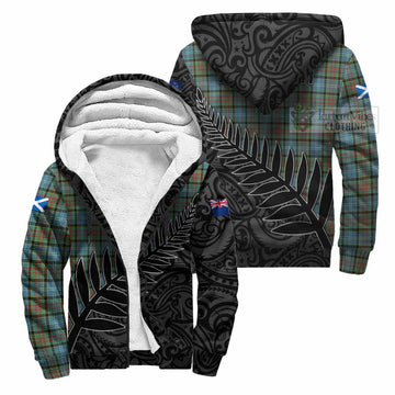 Brisbane Crest Tartan Sherpa Hoodie with New Zealand Silver Fern Half Style