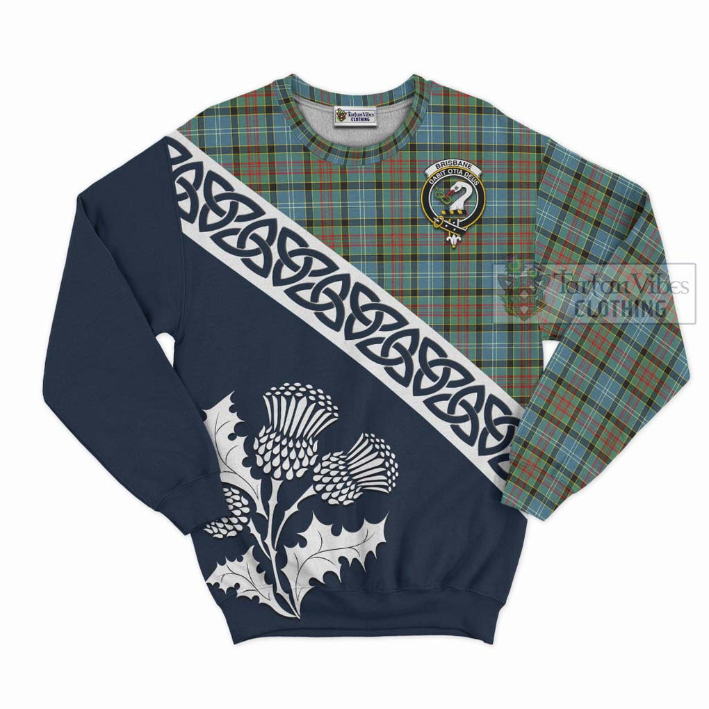 Tartan Vibes Clothing Brisbane Tartan Sweatshirt Featuring Thistle and Scotland Map