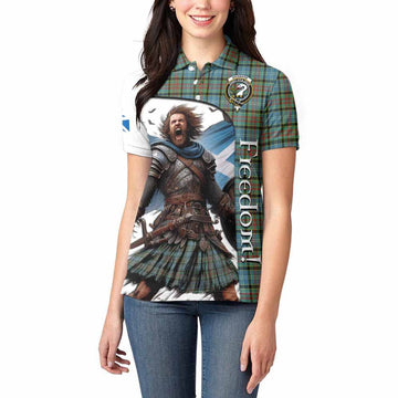 Brisbane Crest Tartan Women's Polo Shirt Inspired by the Freedom of Scottish Warrior