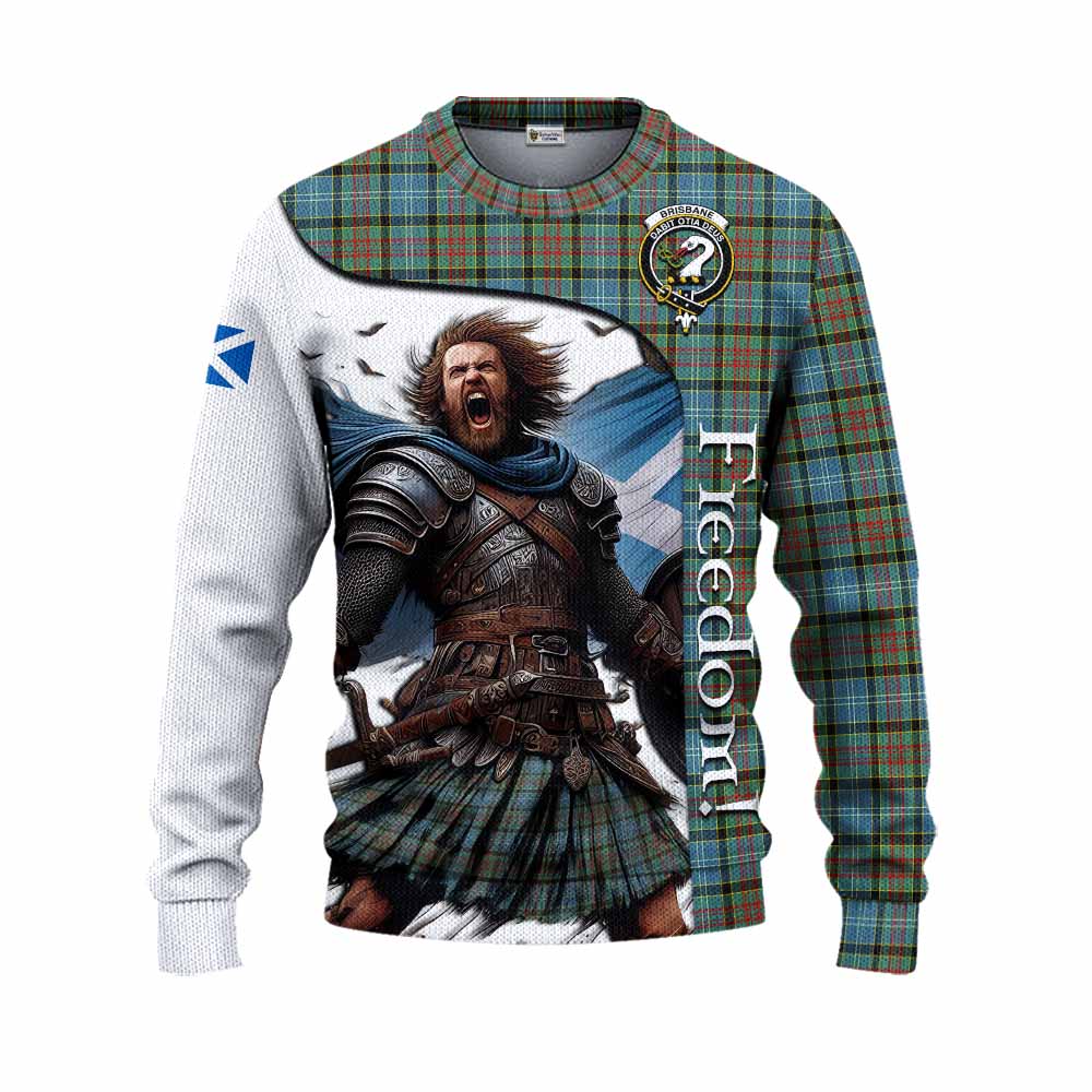 Tartan Vibes Clothing Brisbane Crest Tartan Knitted Sweater Inspired by the Freedom of Scottish Warrior