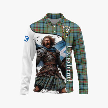 Brisbane Crest Tartan Long Sleeve Polo Shirt Inspired by the Freedom of Scottish Warrior