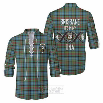 Brisbane Tartan Ghillie Kilt Shirt with Family Crest DNA In Me Style