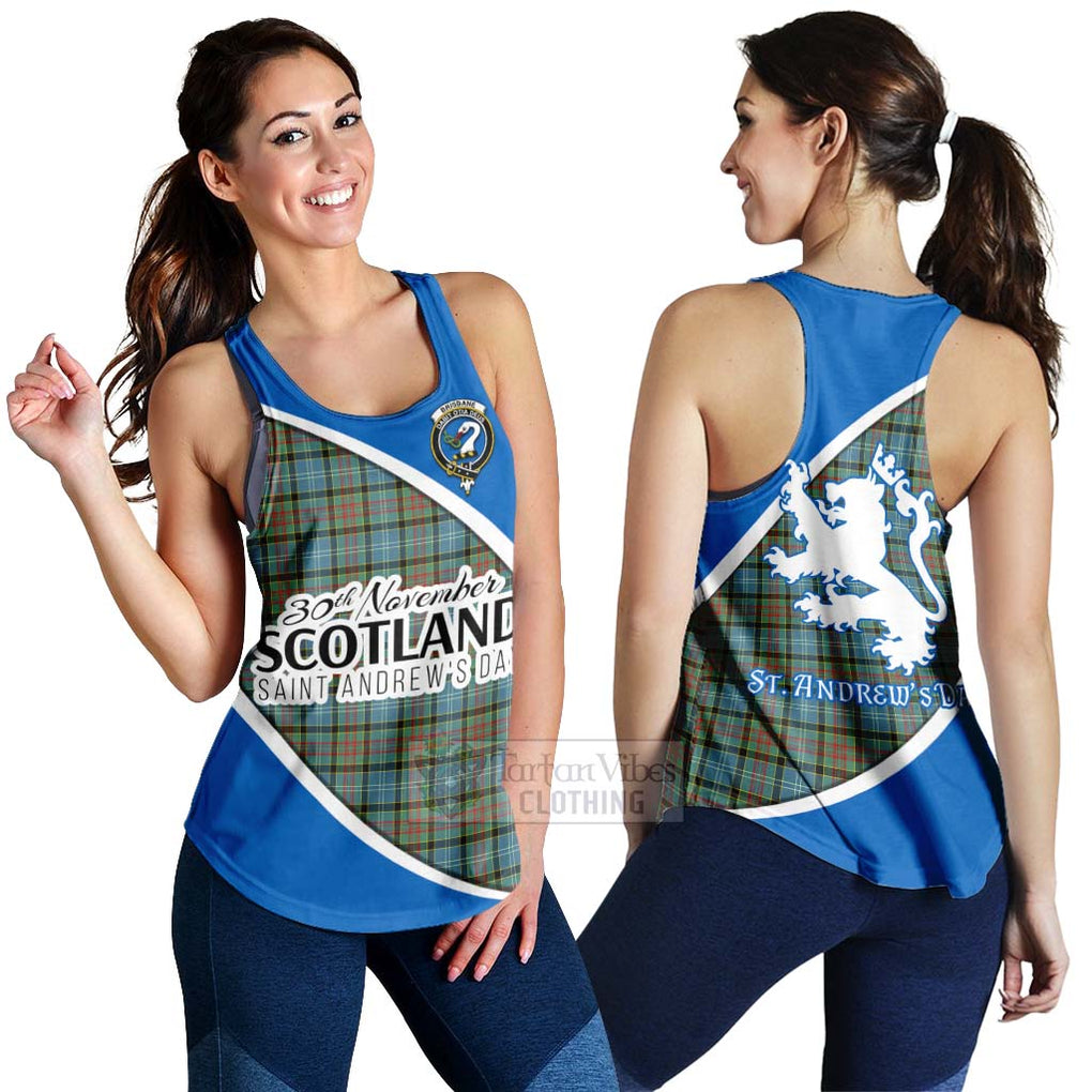 Tartan Vibes Clothing Brisbane Family Crest Tartan Women's Racerback Tanks Celebrate Saint Andrew's Day in Style