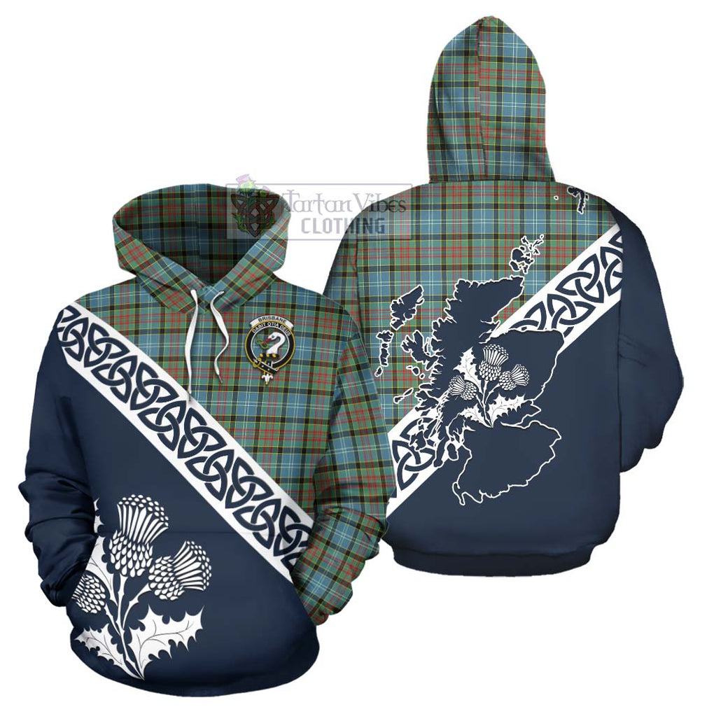 Tartan Vibes Clothing Brisbane Tartan Hoodie Featuring Thistle and Scotland Map