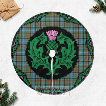 Brisbane Tartan Christmas Tree Skirt Scottish Thistle Style