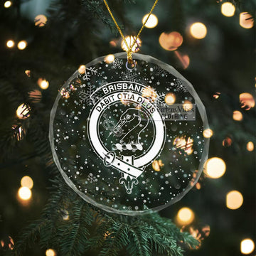 Brisbane Clan Crest Christmas Glass Ornament