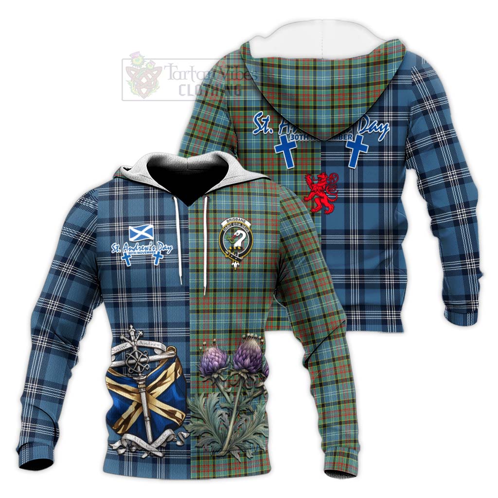 Tartan Vibes Clothing Brisbane Tartan Knitted Hoodie Happy St. Andrew's Day Half Tartan Style