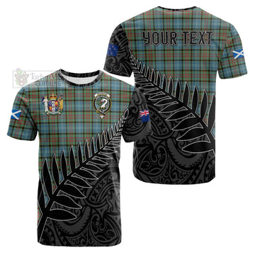 Brisbane Crest Tartan Cotton T-shirt with New Zealand Silver Fern Half Style