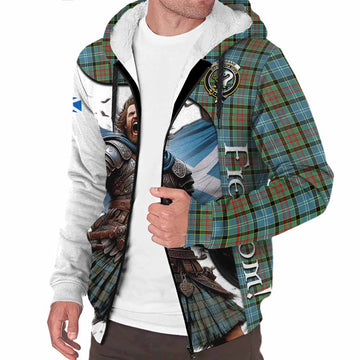 Brisbane Crest Tartan Sherpa Hoodie Inspired by the Freedom of Scottish Warrior