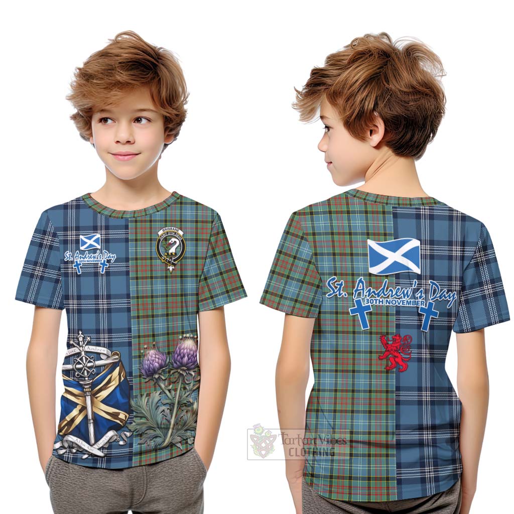 Tartan Vibes Clothing Brisbane Tartan Kid T-Shirt Happy St. Andrew's Day Half Tartan Style